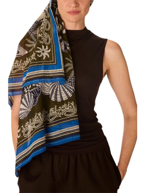 sciarpa donna 100x190 fantasia neptune militare Inoui Editions | SCARF100-NEPTUNEKHAKI